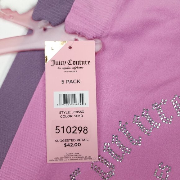 Juicy Couture 5 Pk Womens Intimates BoyShorts Panties Large Nylon/Spandex - Picture 4 of 13